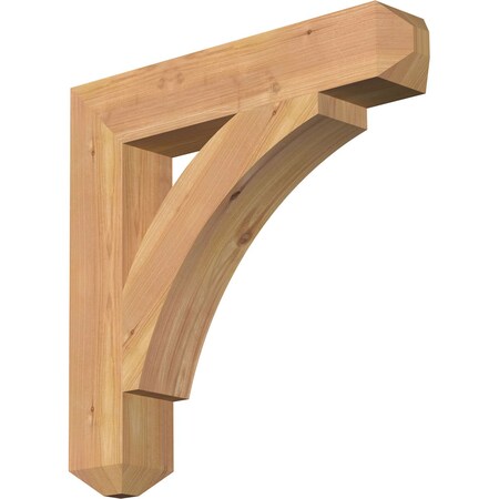 Ekena Millwork Thorton Craftsman Smooth Bracket, Western Red Cedar, 3 1/2"W x 20"D x 20"H BKT04X20X20THR04SWR